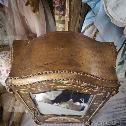 Antique French Vernis Martin Doll Cabinet