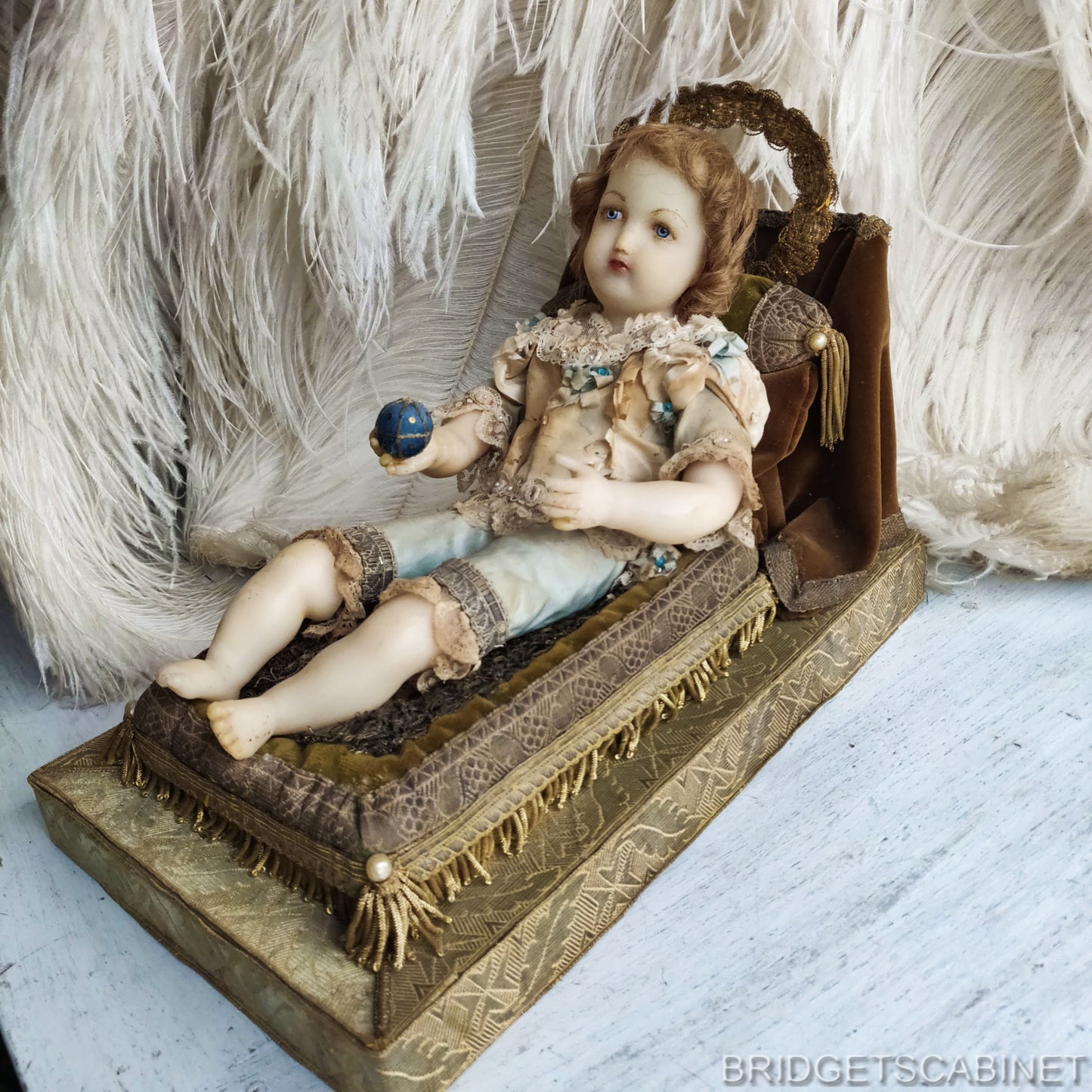 1800s Child of Pragiu Wax Baby Jesus