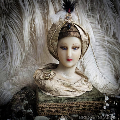 1900s Wax Boudoir Bust Poiret Style