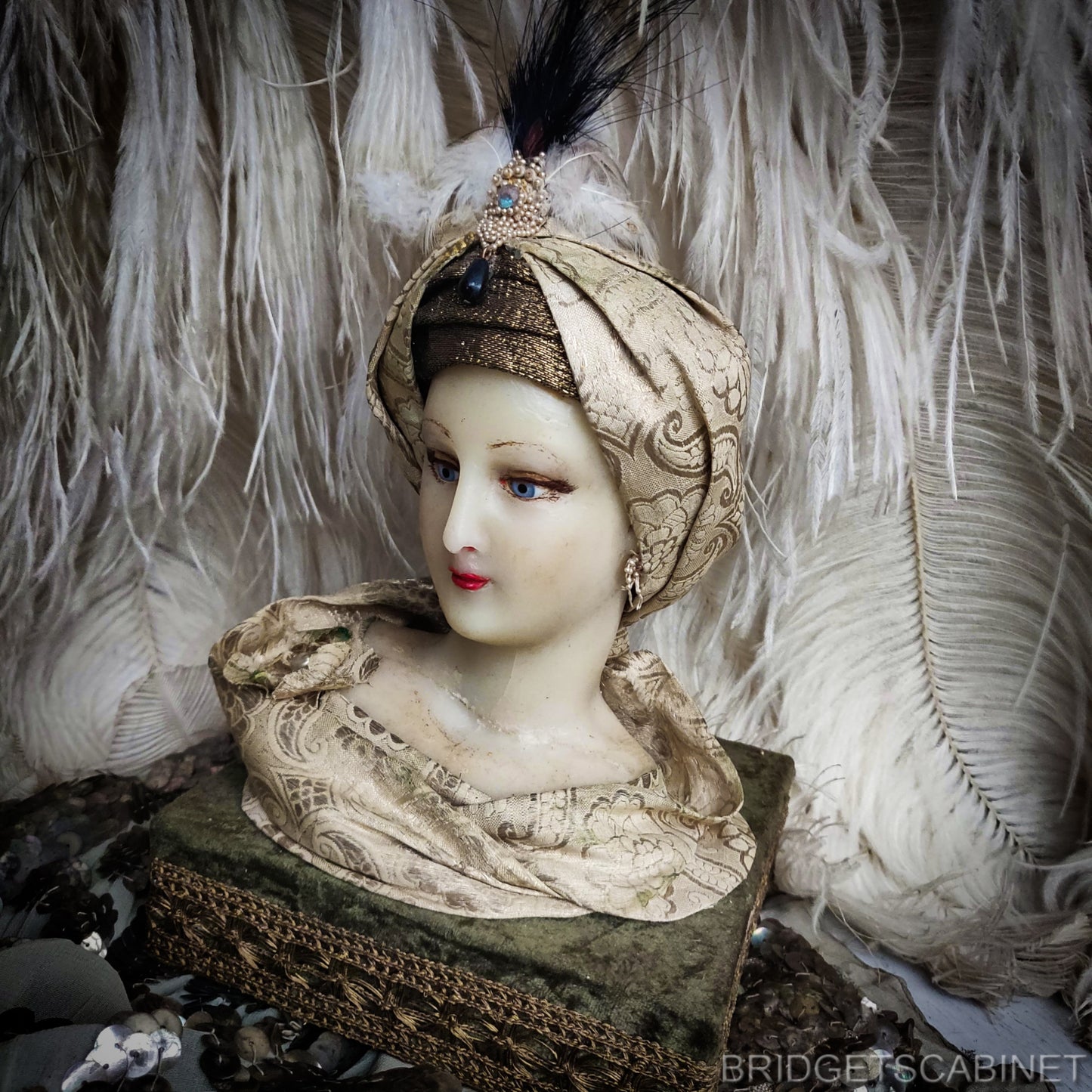 1900s Wax Boudoir Bust Poiret Style