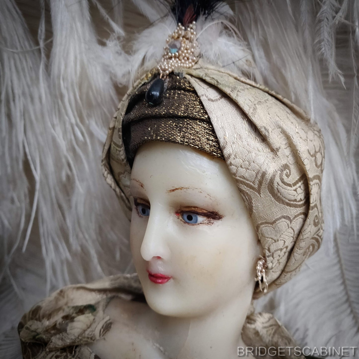 1900s Wax Boudoir Bust Poiret Style