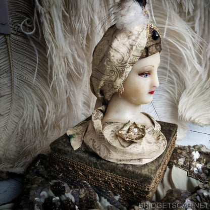 1900s Wax Boudoir Bust Poiret Style