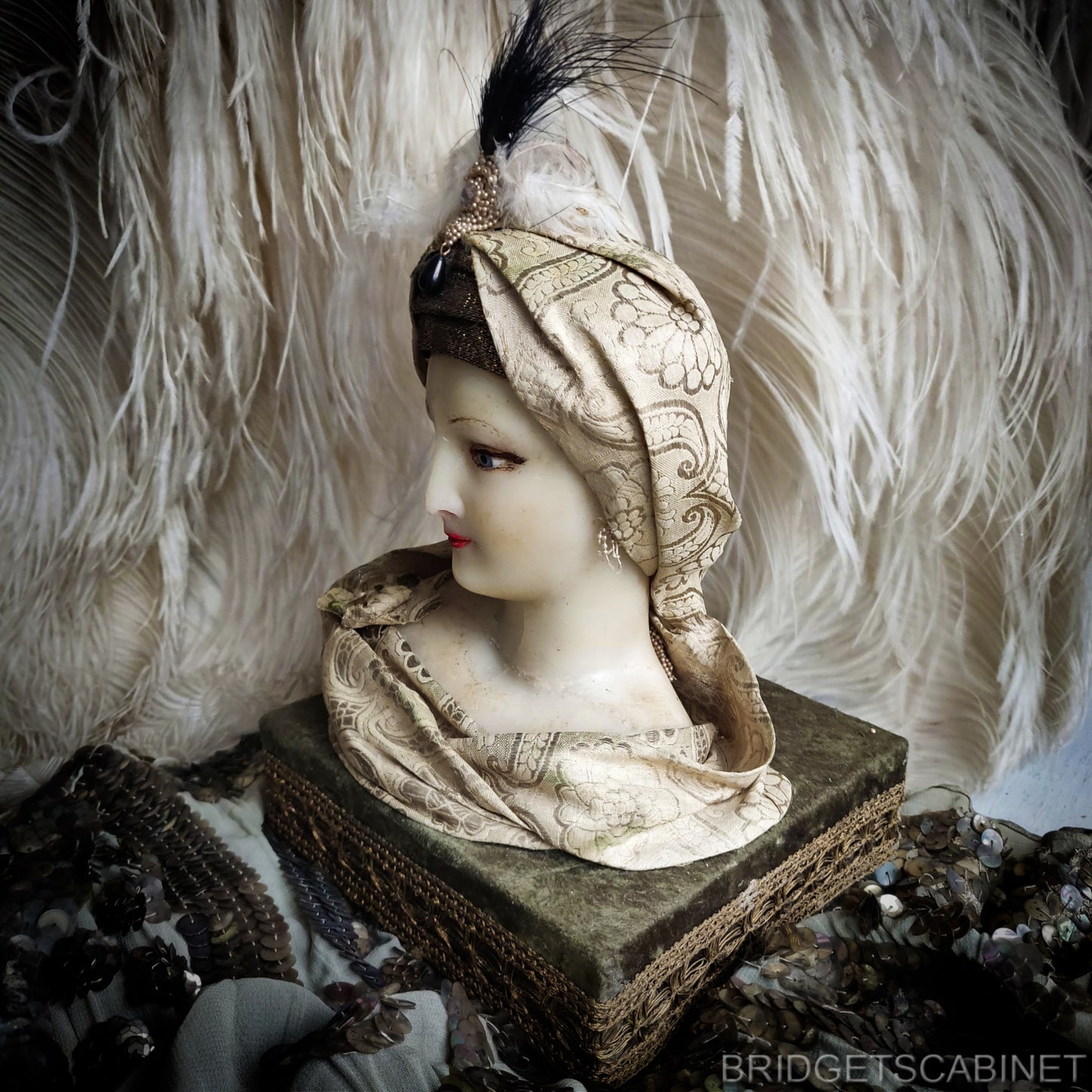 1900s Wax Boudoir Bust Poiret Style