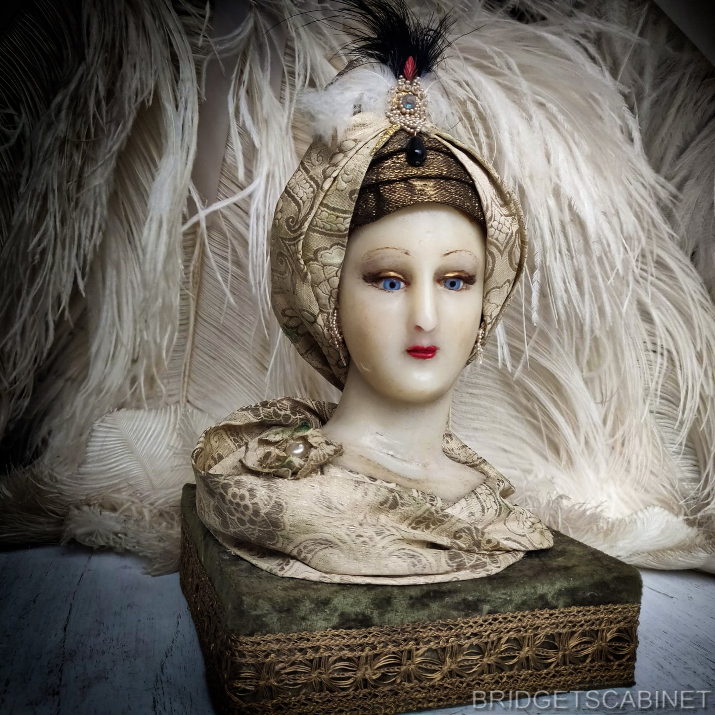 1900s Wax Boudoir Bust Poiret Style