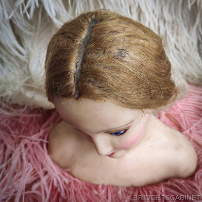 19th C, French Boudoir Miniatur Wax Mannequin Bust