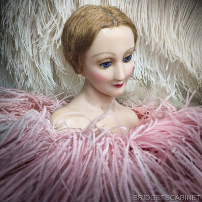 19th C, French Boudoir Miniatur Wax Mannequin Bust