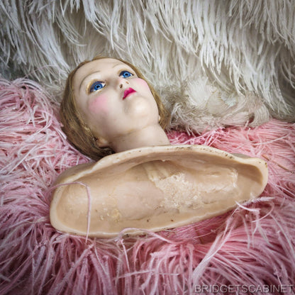 19th C, French Boudoir Miniatur Wax Mannequin Bust