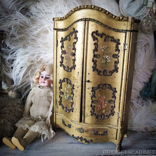 19th Century Vernis Martin Doll Cabinet