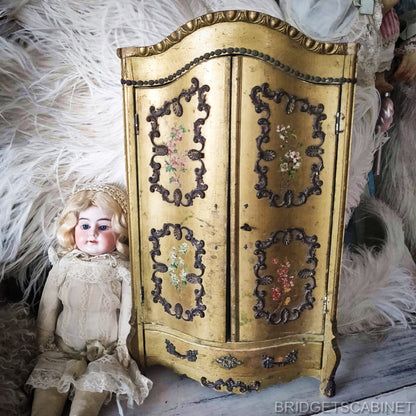 19th Century Vernis Martin Doll Cabinet