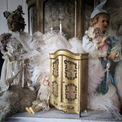 19th Century Vernis Martin Doll Cabinet