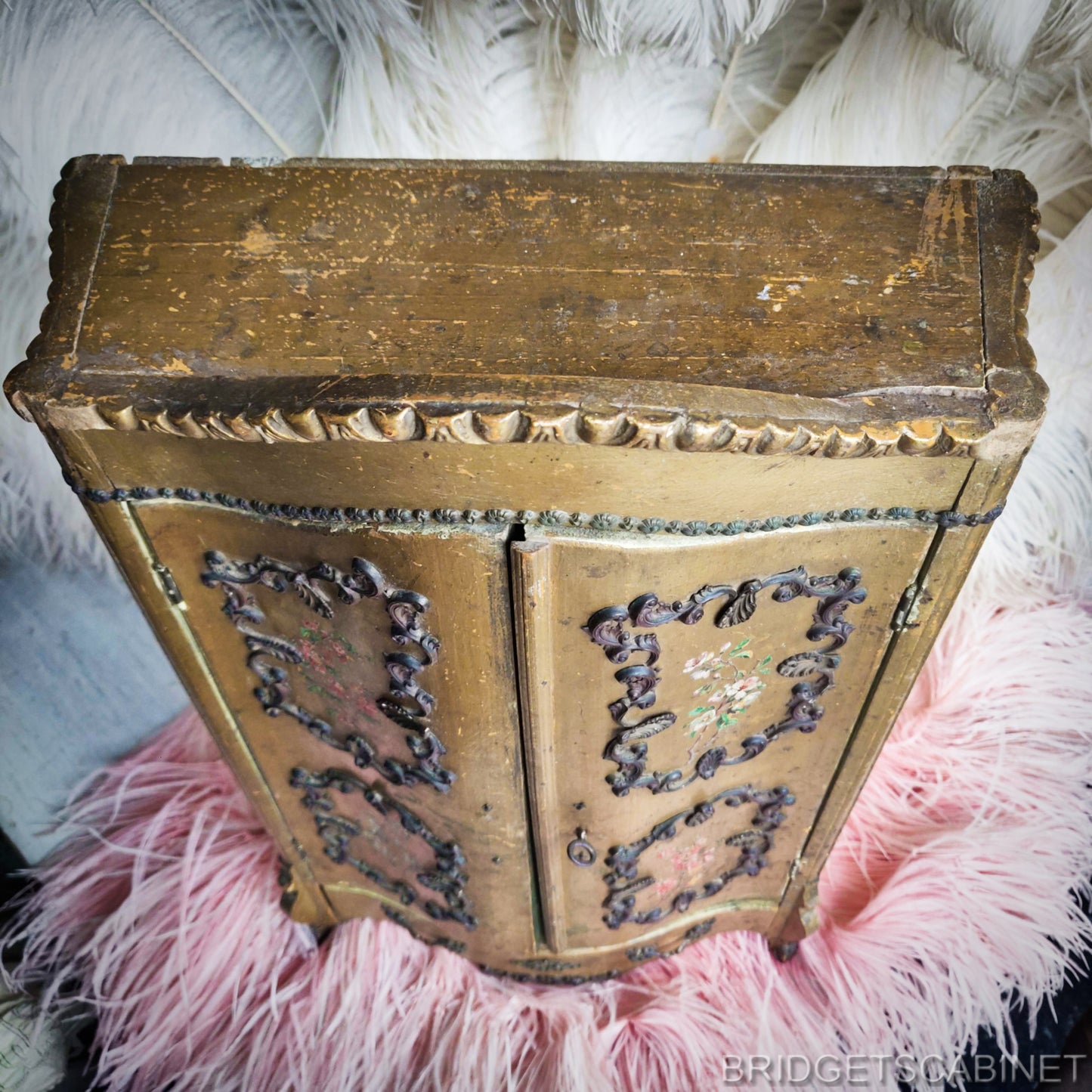 19th Century Vernis Martin Doll Cabinet