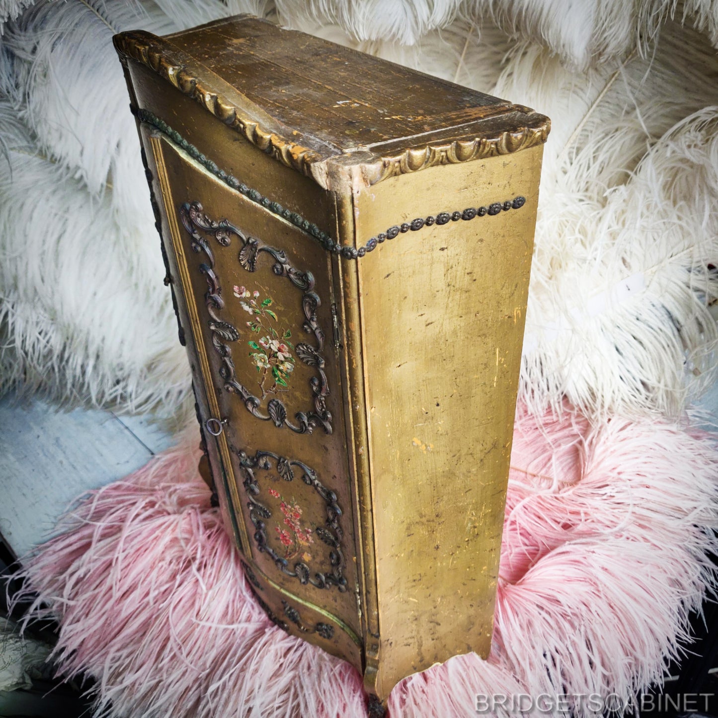 19th Century Vernis Martin Doll Cabinet