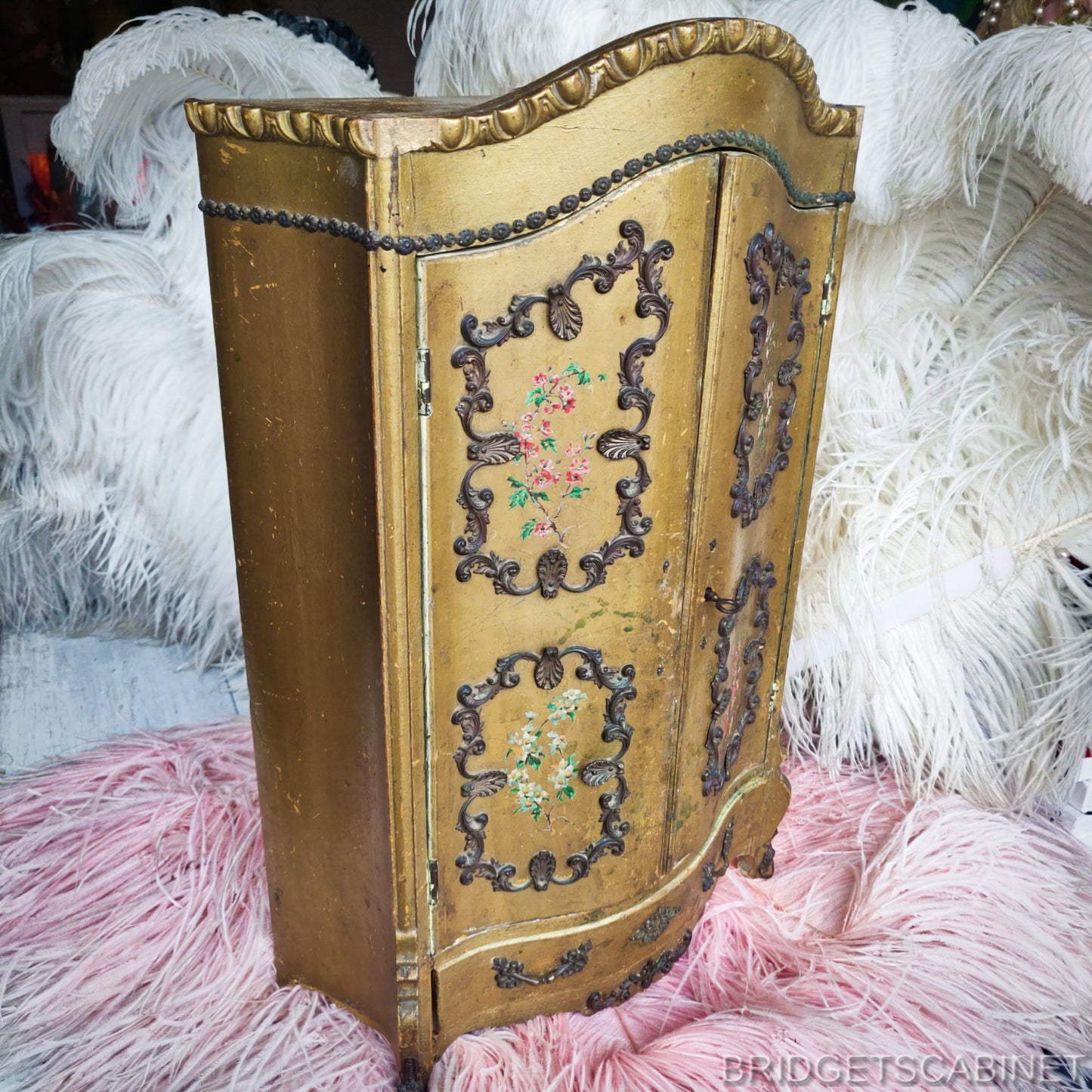 19th Century Vernis Martin Doll Cabinet