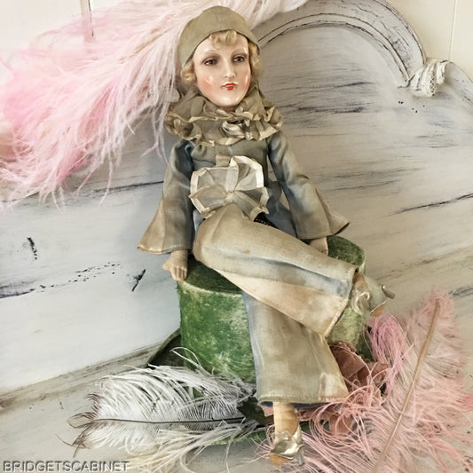 1920s Columbine Music Box Doll