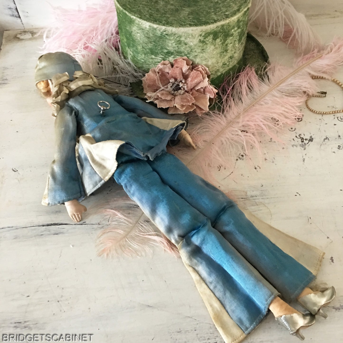 1920s Columbine Music Box Doll