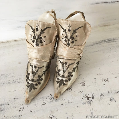 Antique Hand-Made Boudoir Shoes