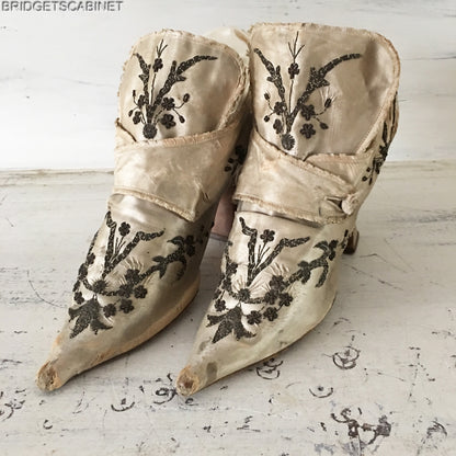 Antique Hand-Made Boudoir Shoes