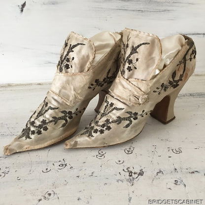 Antique Hand-Made Boudoir Shoes