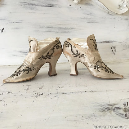 Antique Hand-Made Boudoir Shoes