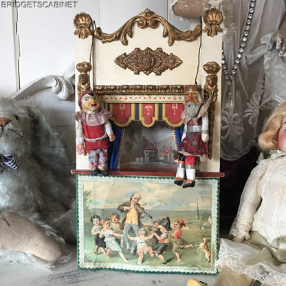 Guignol Puppet Theater w 2 Puppets