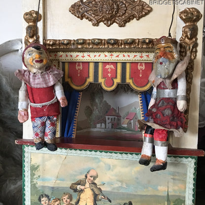 Guignol Puppet Theater w 2 Puppets