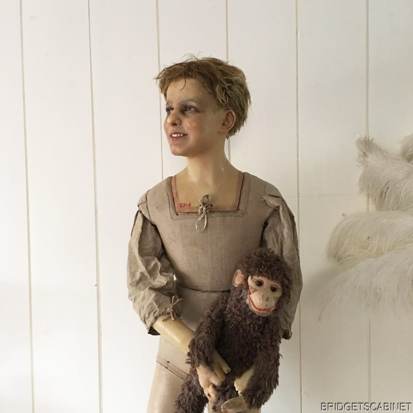 1900s French Full Size Wax Boy Mannequin
