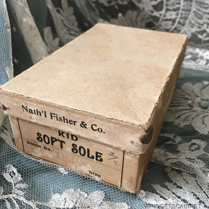 1870s Rare Original Boxed Toddler Shoes
