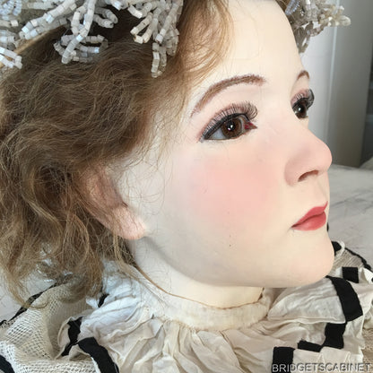 1920s French Wax Girl Head