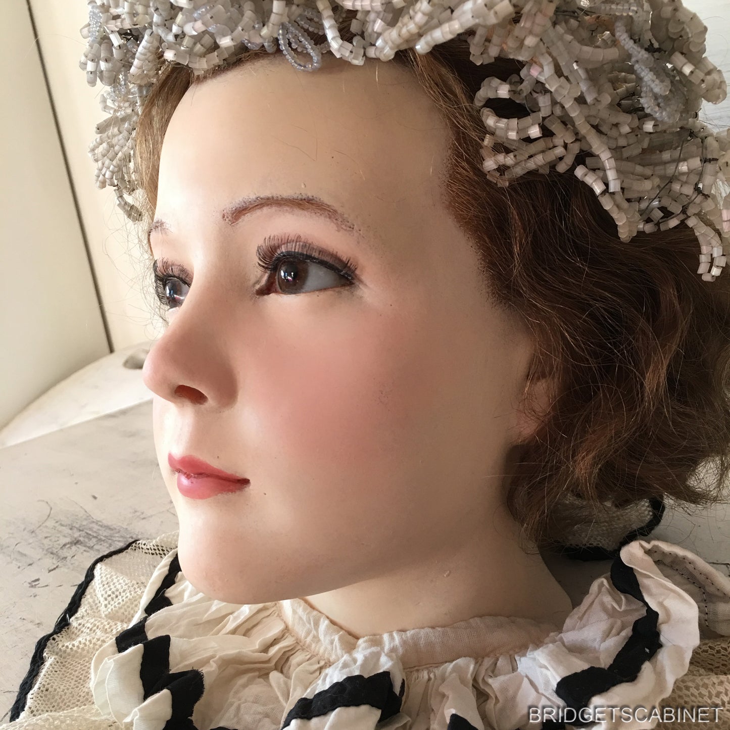 1920s French Wax Girl Head