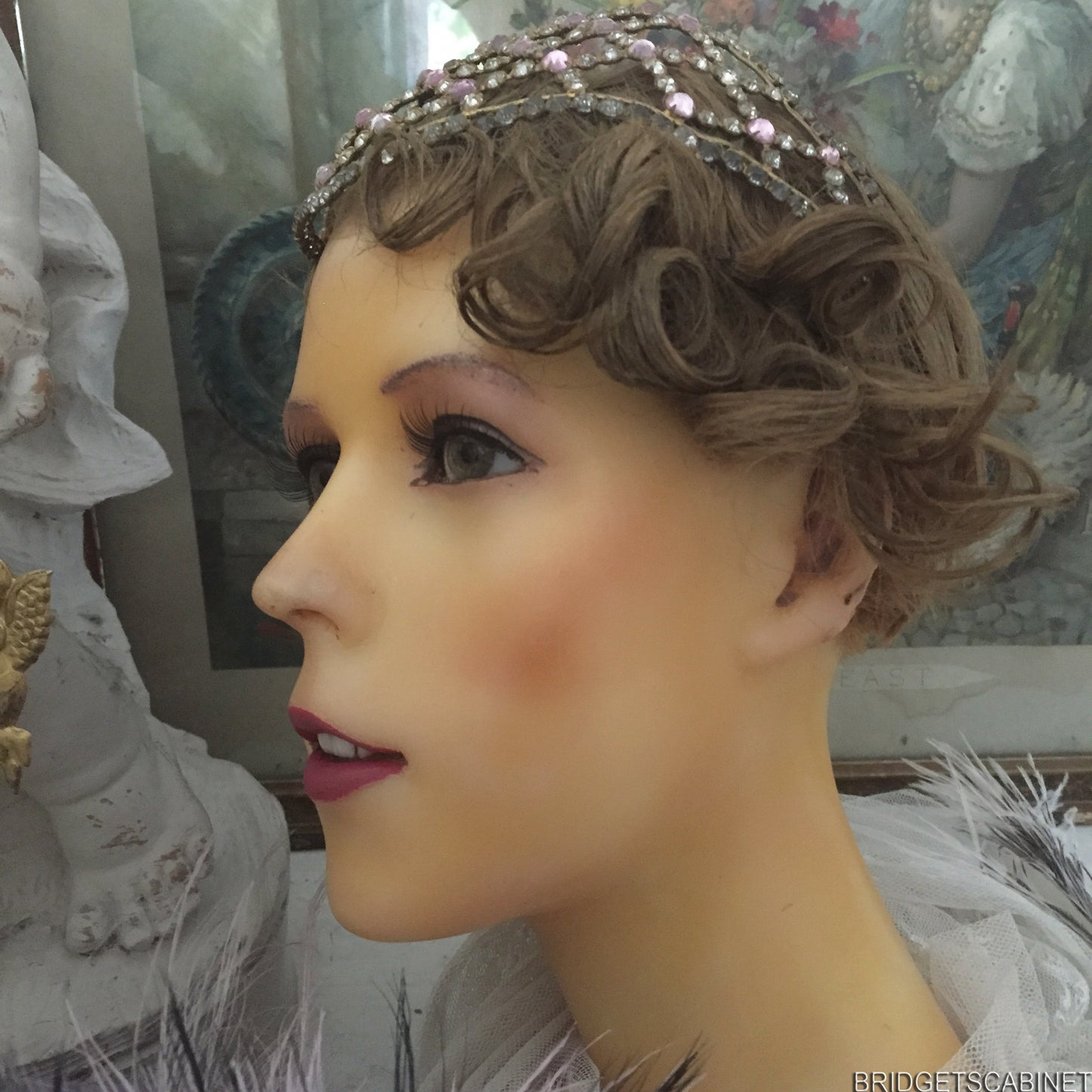 1920s French Wax Head Bust