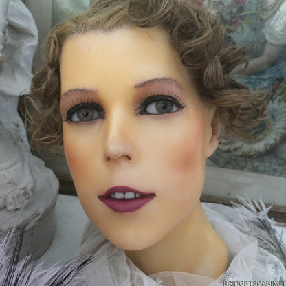 1920s French Wax Head Bust