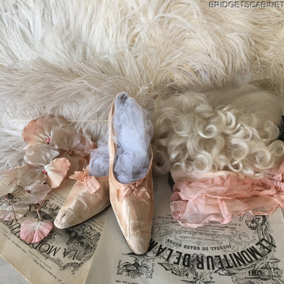 Antique Pink Silk Boudoir Shoes