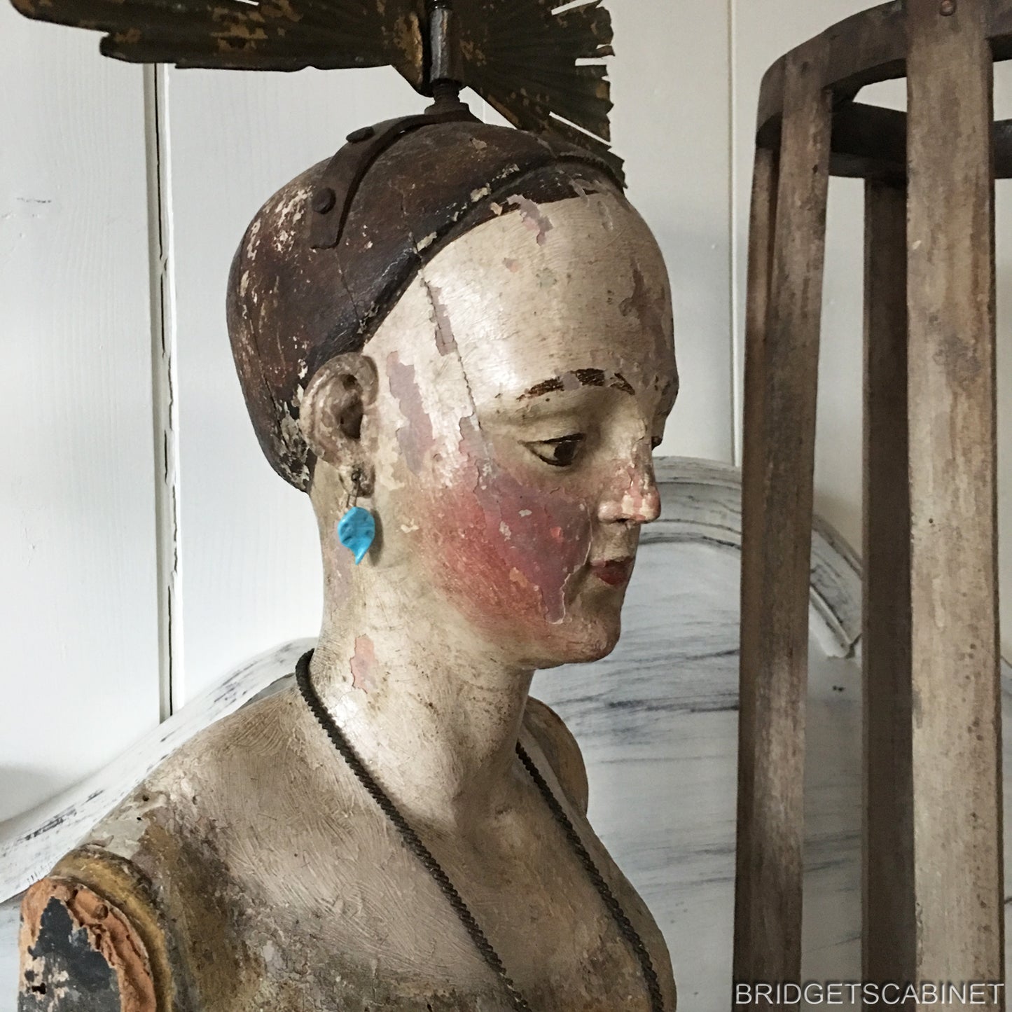1700s Very Rare Madonna Santos Cage Doll