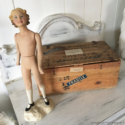 Rare French Manneuin in Origina Shipping Crate