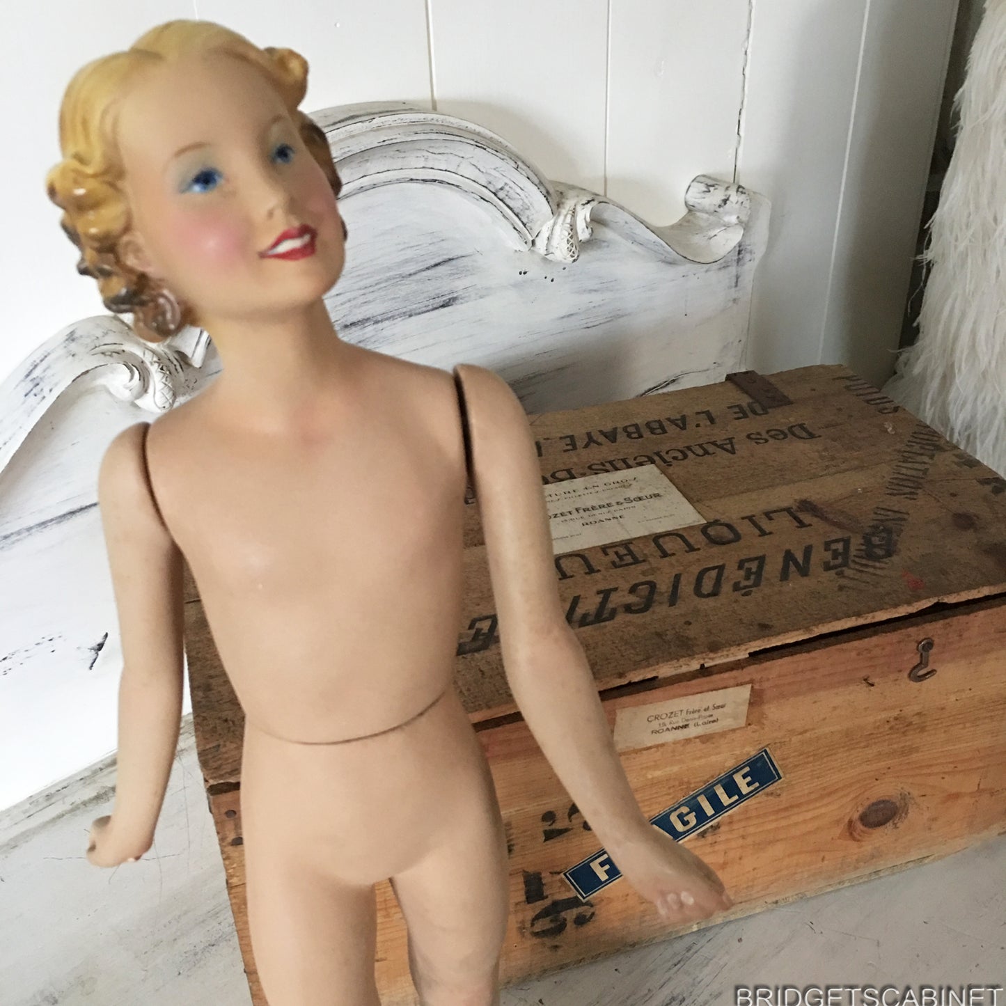Rare French Manneuin in Origina Shipping Crate