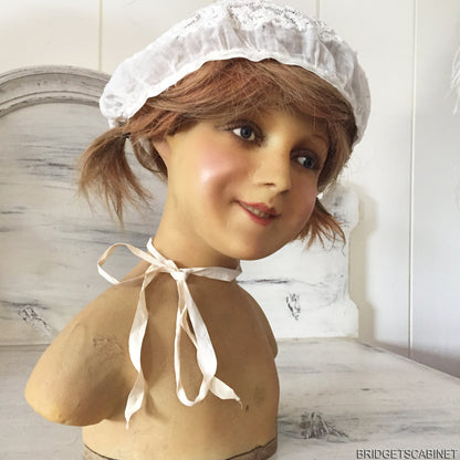 1900s French Wax Child Bust