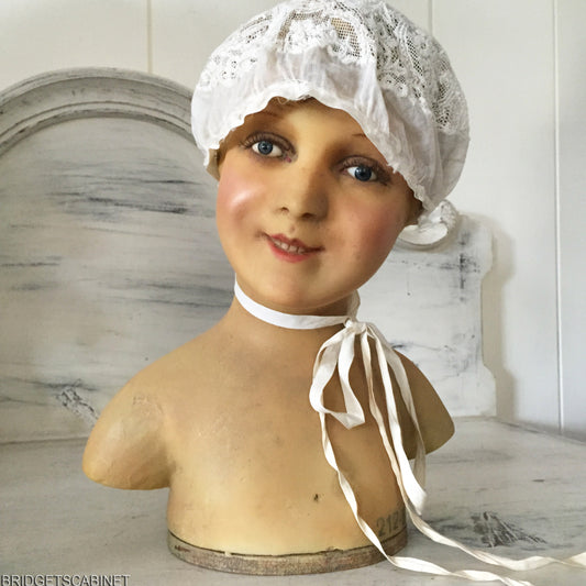 1900s French Wax Child Bust