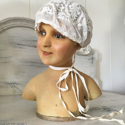 1900s French Wax Child Bust