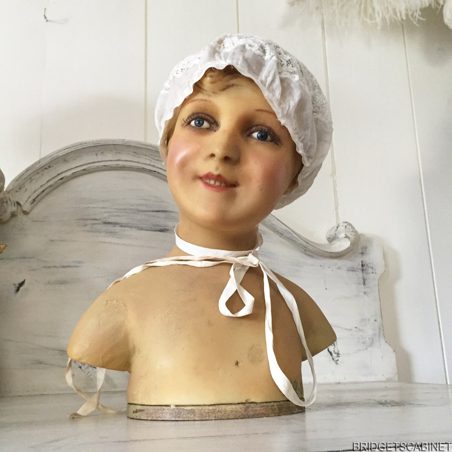 1900s French Wax Child Bust