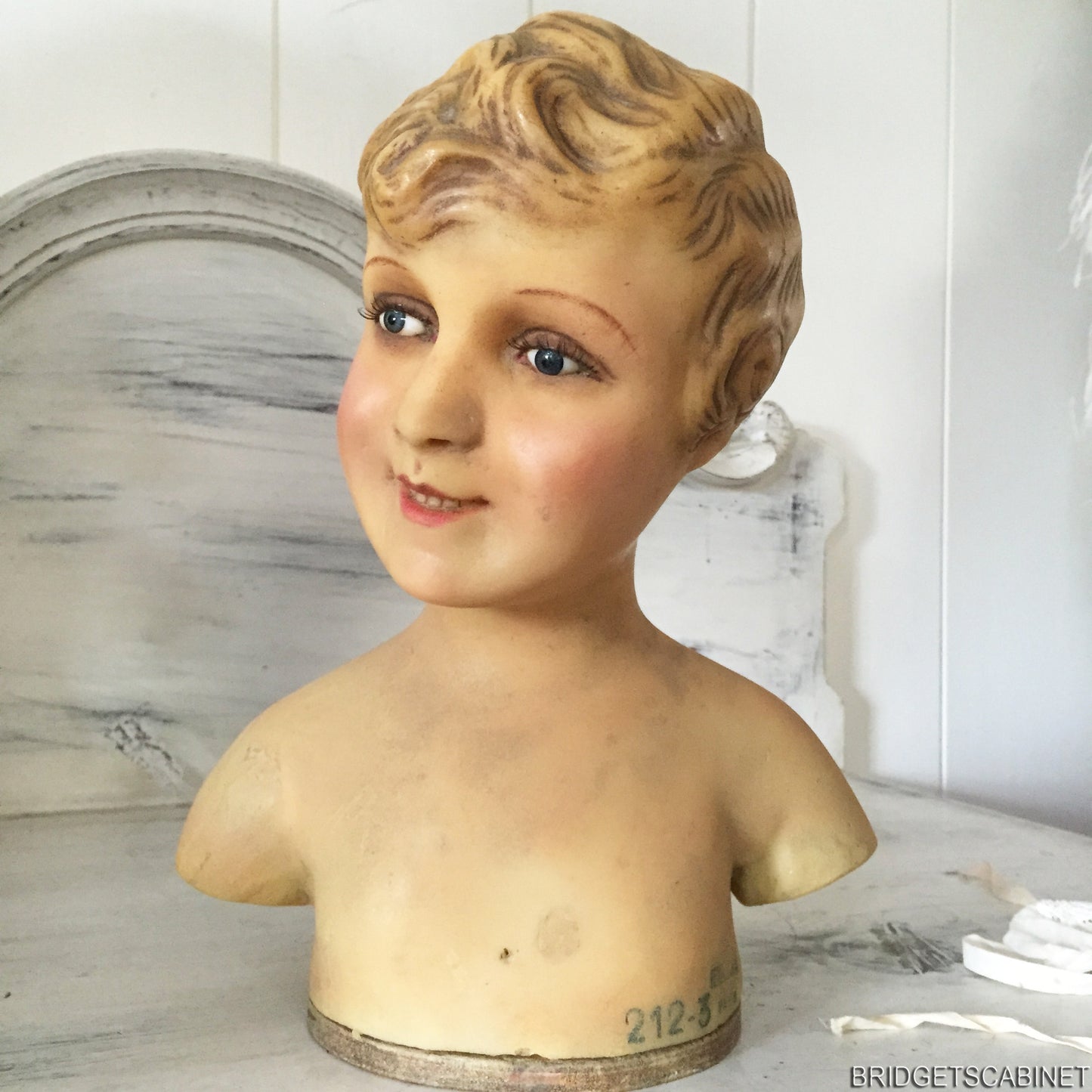 1900s French Wax Child Bust