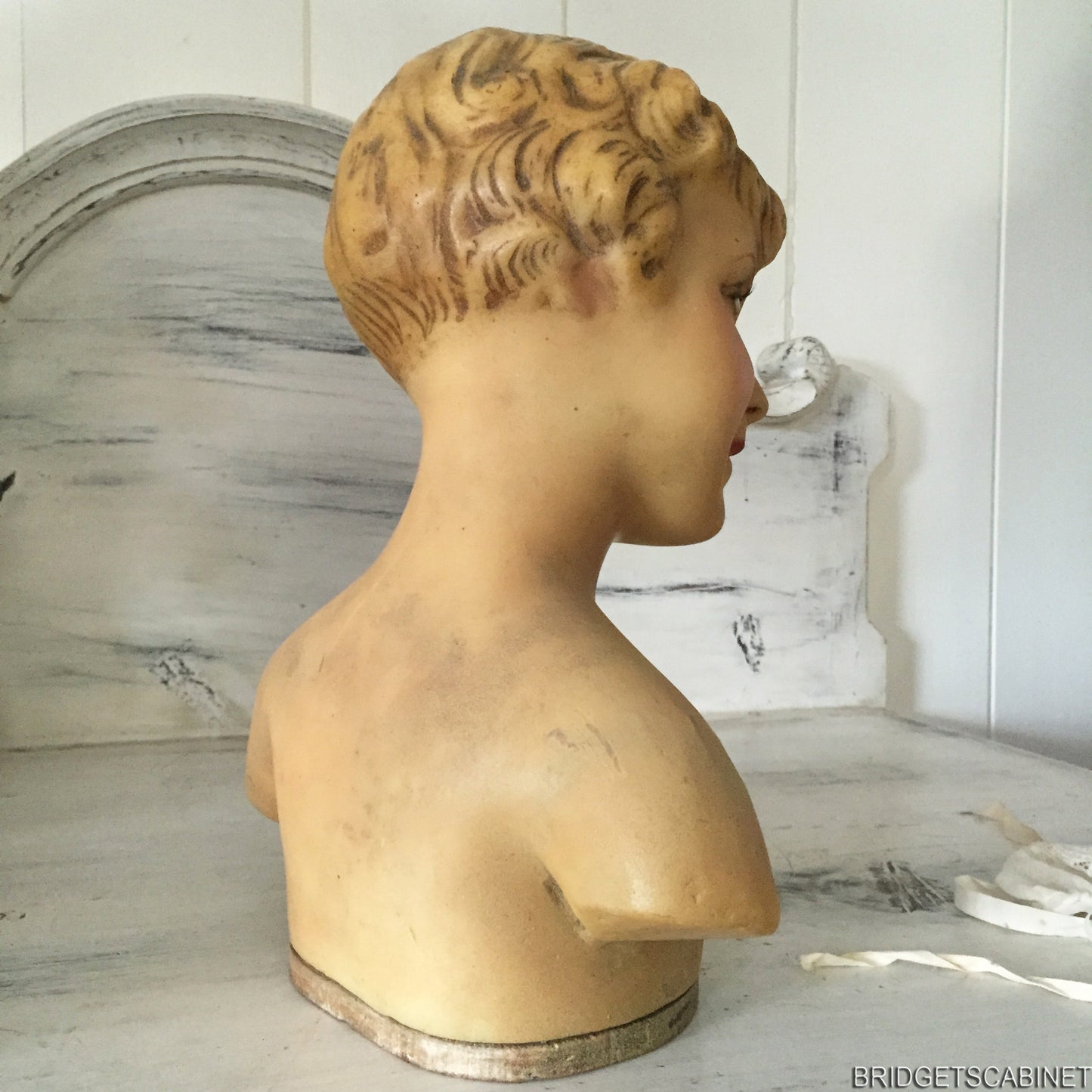 1900s French Wax Child Bust