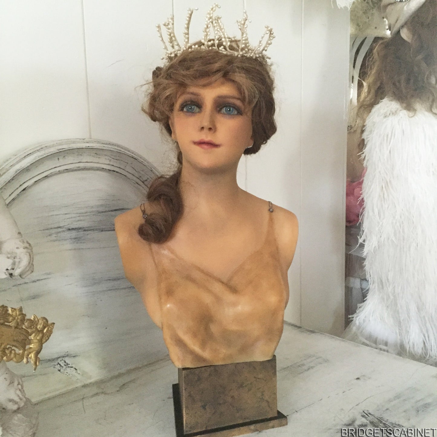 1920 French Wax Bust Art Deco
