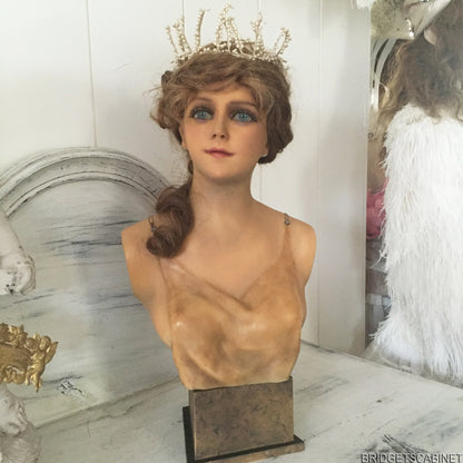1920 French Wax Bust Art Deco