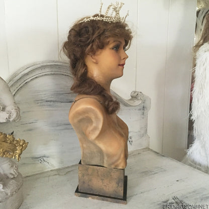 1920 French Wax Bust Art Deco