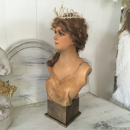 1920 French Wax Bust Art Deco