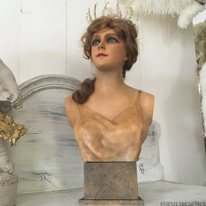 1920 French Wax Bust Art Deco