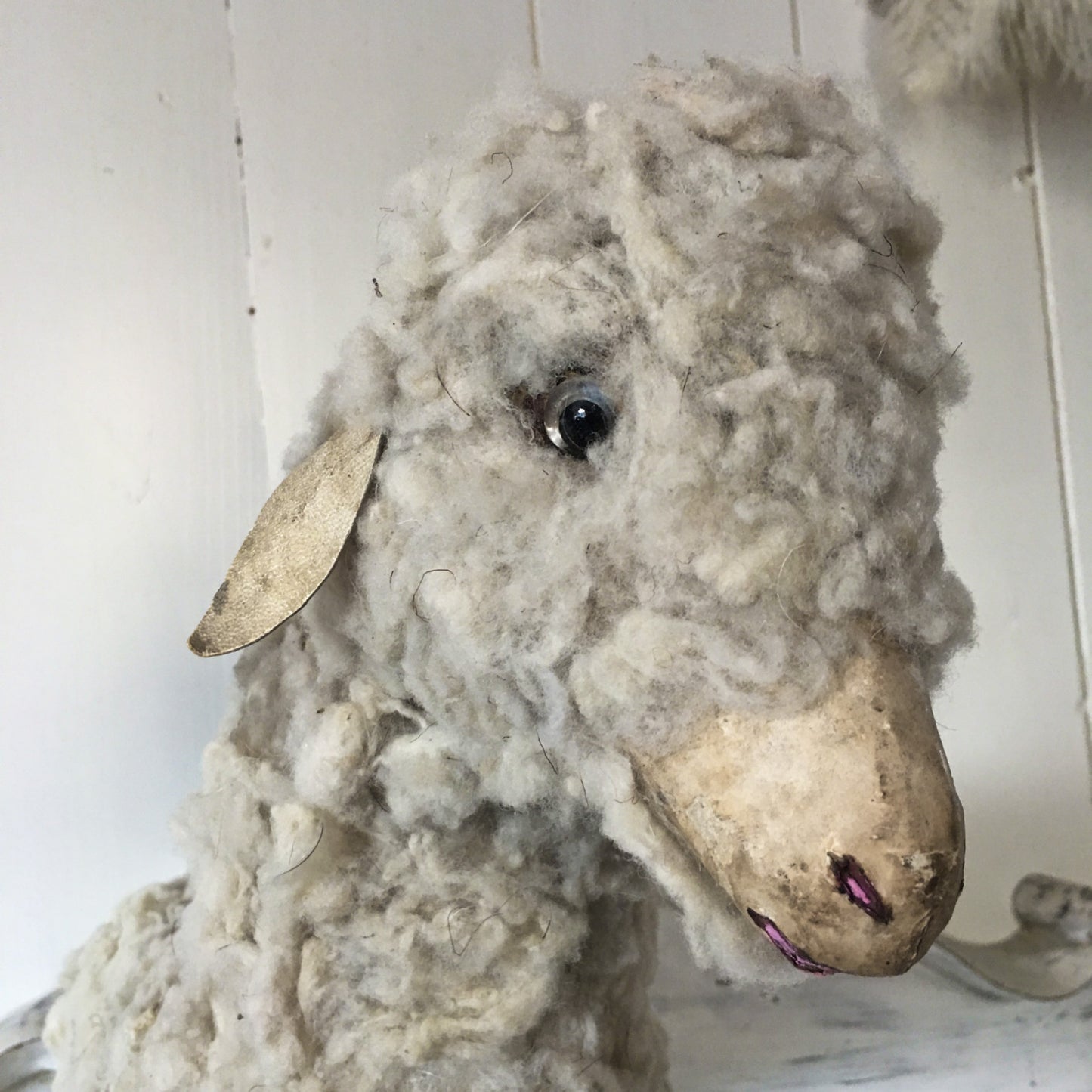 1880 Erzgebirche Toy Pull Sheep Doll