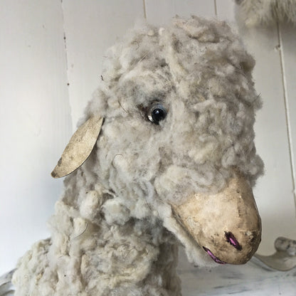 1880 Erzgebirche Toy Pull Sheep Doll
