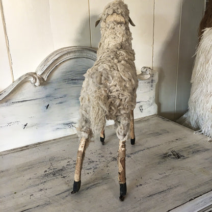1880 Erzgebirche Toy Pull Sheep Doll