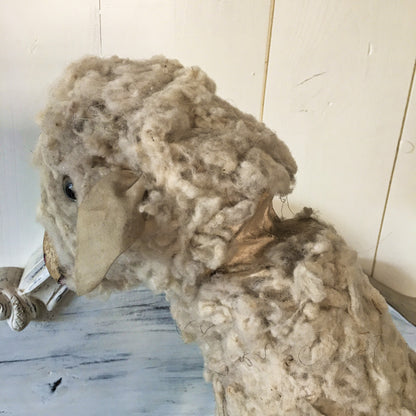 1880 Erzgebirche Toy Pull Sheep Doll